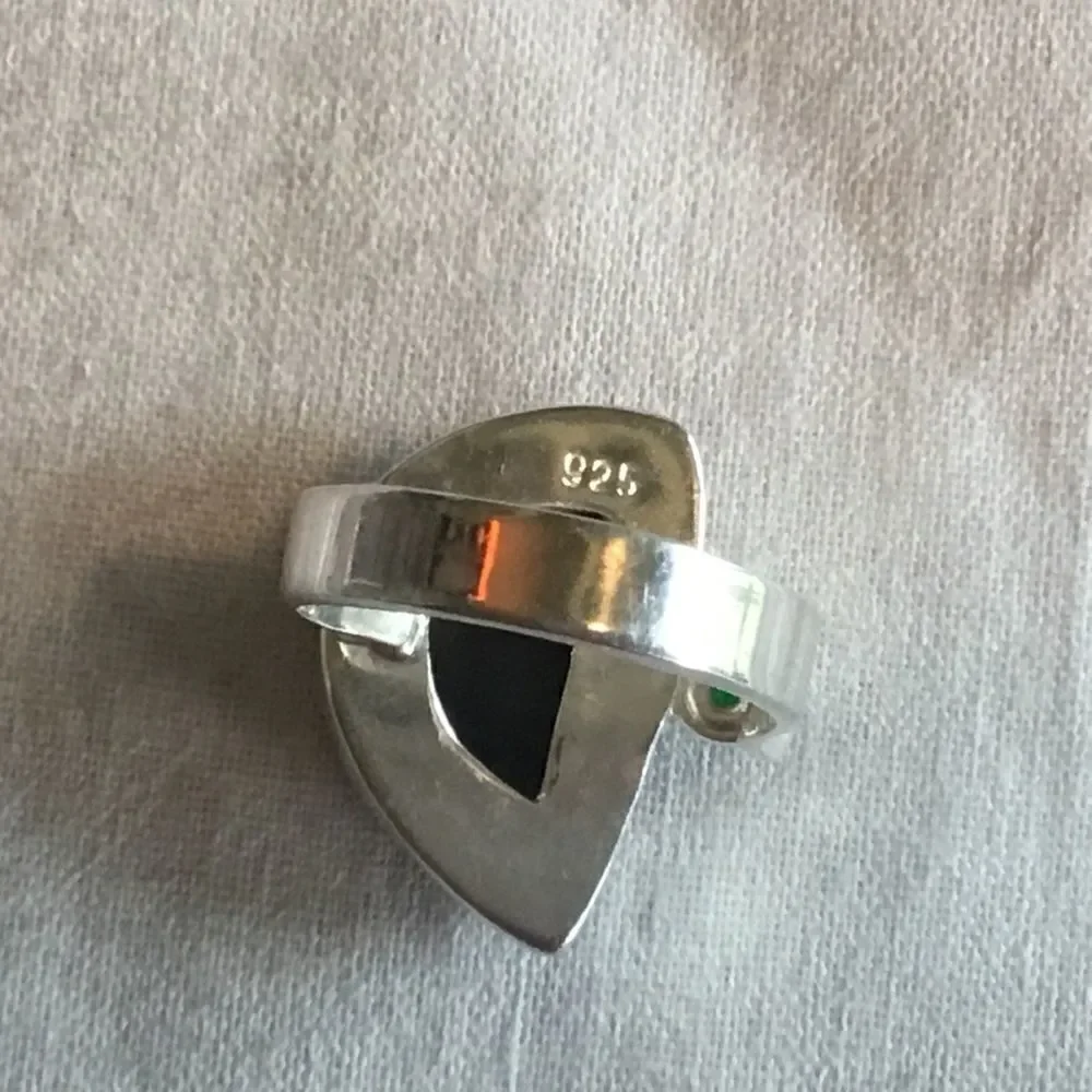 NWOT Sterling Silver Bamboo Jasper Ring S 6